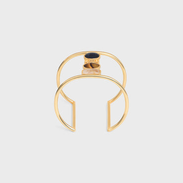 Triomphe Indie Cuff Brass & Hawk+Tiger E+ Quarz Ru - Gold & Multicolour
