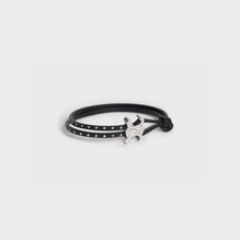 Men Triumph Stud Clasp Bracelet - Black/Silver