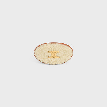 Hair Clip - White/Tan/Gold