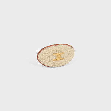 Hair Clip - White/Tan/Gold