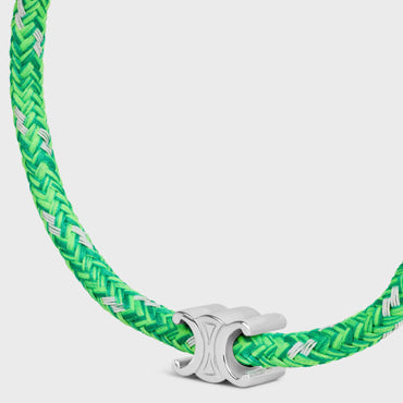 Triomphe Beach Bracelet Brass & Polyester - Neon Green / Silver