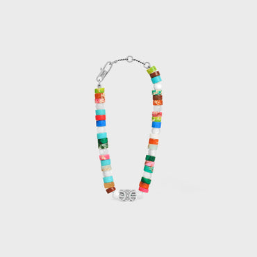 San Onofre Chunky Triomphe Bracelet Brass & Natural Stones - Multicolor/Silver