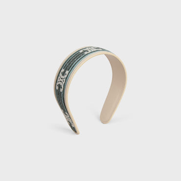 Celine Striped Triomphe Headband - Blue/Beige
