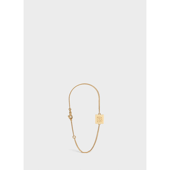 Women Alphabet B Bracelet - Gold