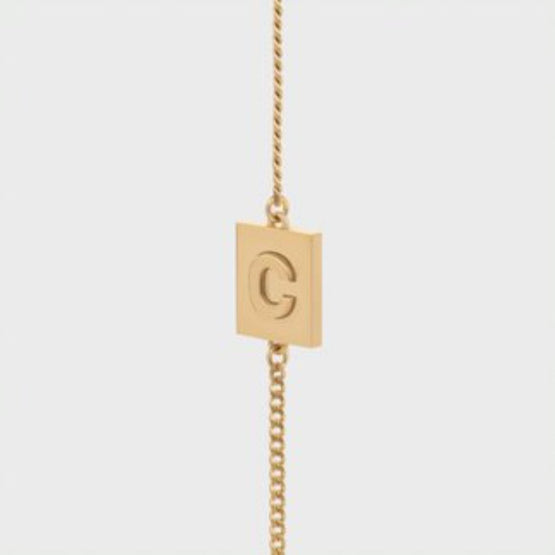 Women Alphabet C Bracelet - Gold