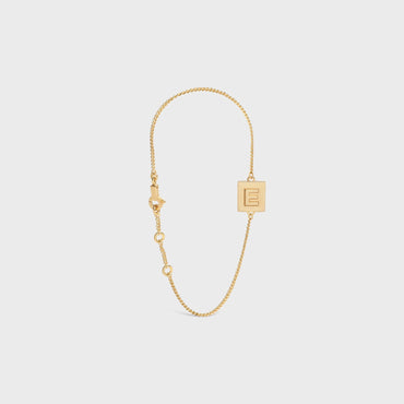 Alphabet E Bracelet Brass - Gold