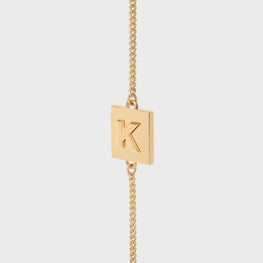 Women Alphabet K Bracelet - Gold