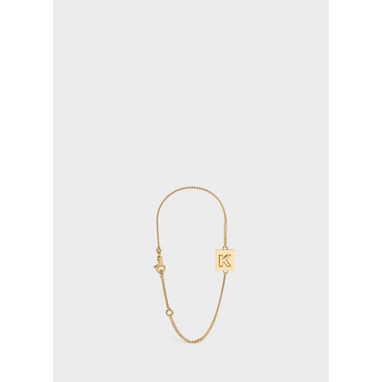 Women Alphabet K Bracelet - Gold