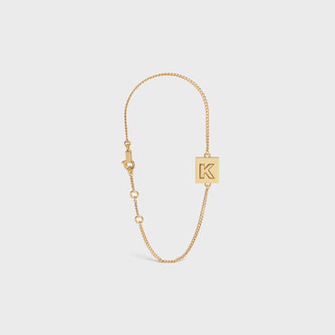 Alphabet K Bracelet - Gold
