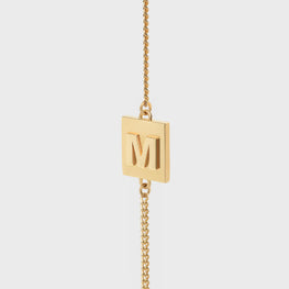 Women Alphabet M Bracelet - Gold