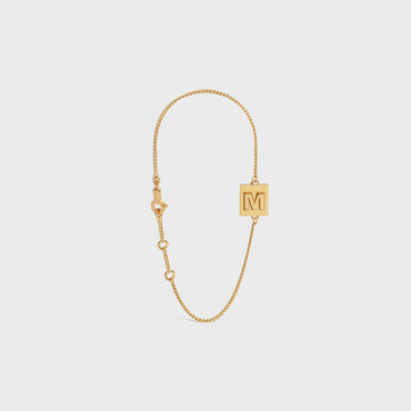 Alphabet M Bracelet - Gold