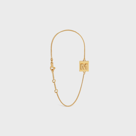 Women Alphabet M Bracelet - Gold