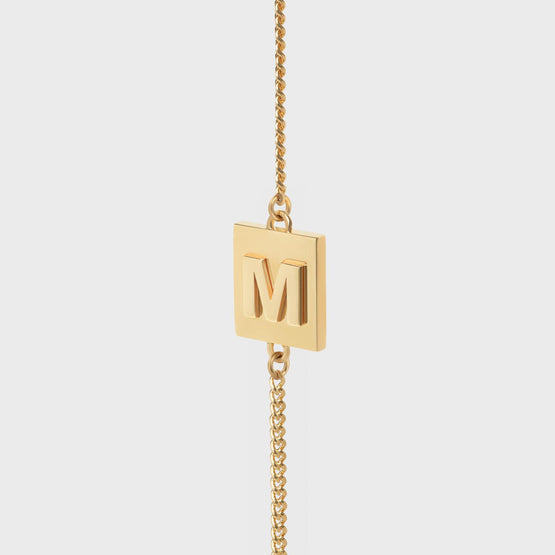 Women Alphabet M Bracelet - Gold