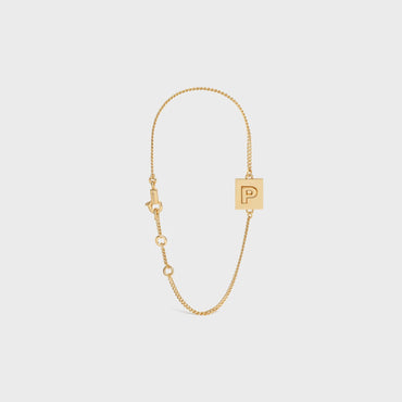 Alphabet P Bracelet Brass - Gold