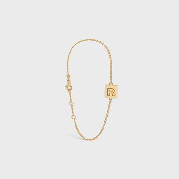 Alphabet R Bracelet Brass - Gold