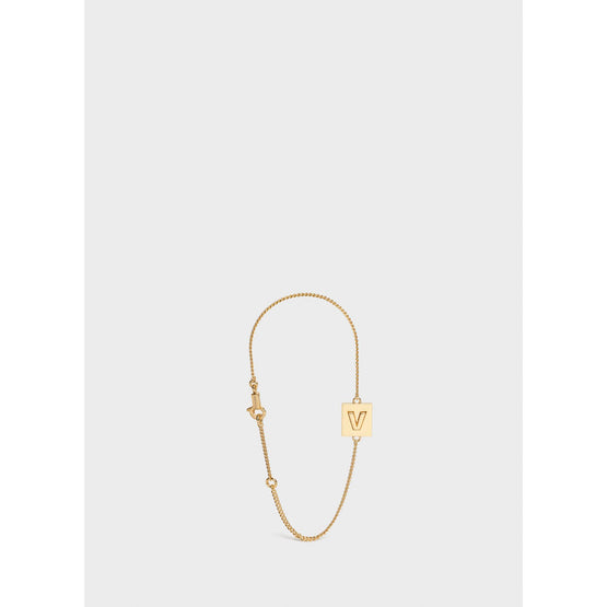 Women Alphabet V Bracelet - Gold