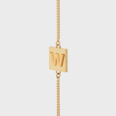 Alphabet W Bracelet - Gold