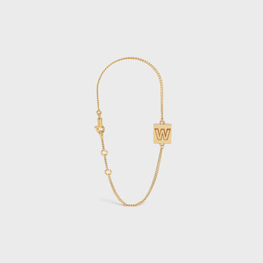 Alphabet W Bracelet - Gold