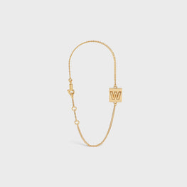 Women Alphabet W Bracelet - Gold