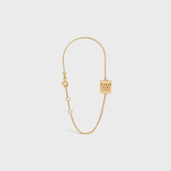 Women Alphabet W Bracelet - Gold