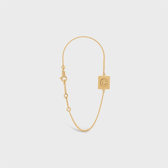 Women Alphabet C Bracelet - Gold