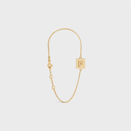 Women Alphabet F Bracelet - Gold