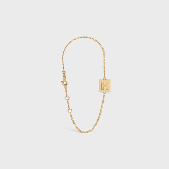 Women Alphabet H Bracelet - Gold