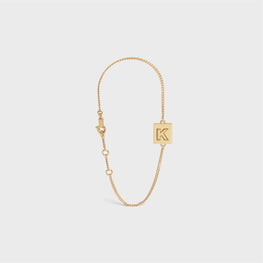 Women Alphabet K Bracelet - Gold