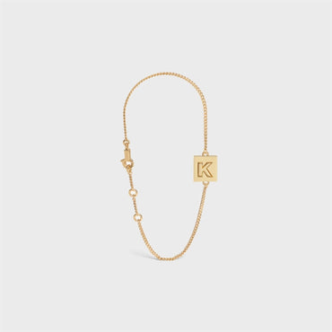 Alphabet K Bracelet - Gold