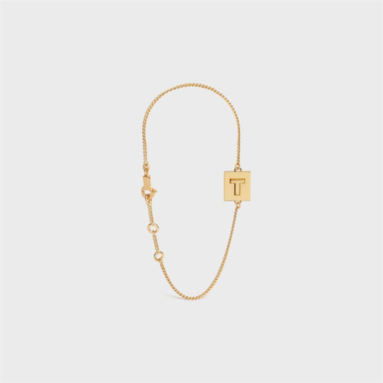 Women Alphabet T Bracelet - Gold