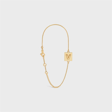 Alphabet V Bracelet - Gold