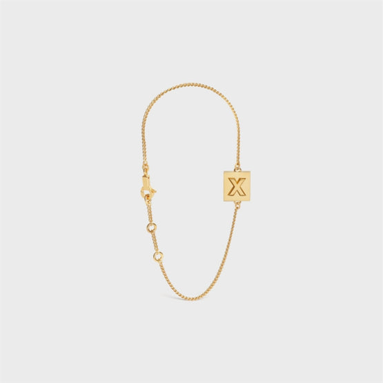 Women Alphabet X Bracelet - Gold