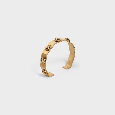Celine Stud Thin Octagonal Bangle - Vintage Gold