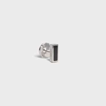Celine Sentimental Baguette Stud - White Gold & Black