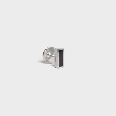 Celine Sentimental Baguette Stud - White Gold & Black