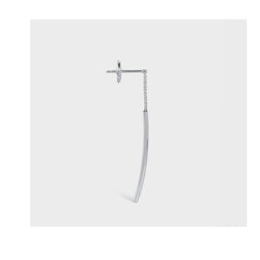 Celine Sentimental Curved Earring - White Gold