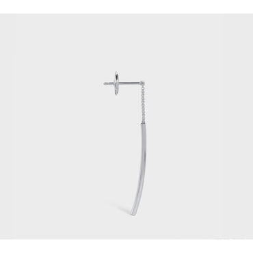 Celine Sentimental Curved Earring - White Gold