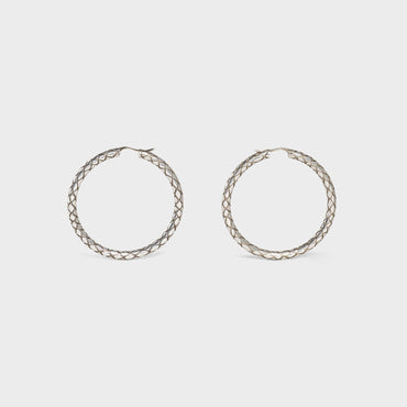 Celine Animals Bold Hoops - Vintage Silver