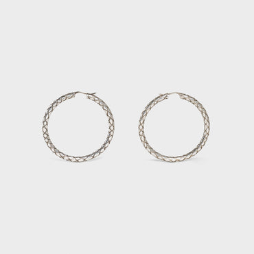 Celine Animals Bold Hoops - Vintage Silver