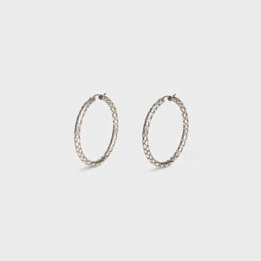 Celine Animals Bold Hoops - Vintage Silver
