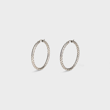 Celine Animals Bold Hoops - Vintage Silver