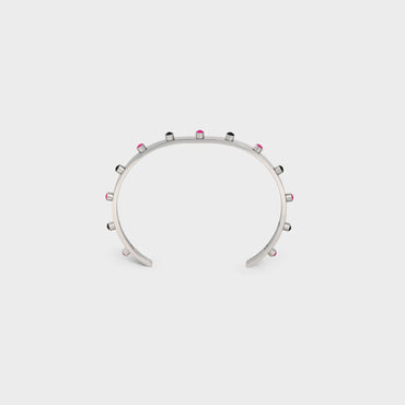 Technicolor Studs Bracelet Brass & Enamel - Black / Hot Pink