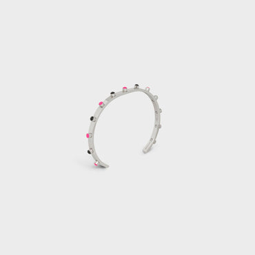 Technicolor Studs Bracelet Brass & Enamel - Black / Hot Pink
