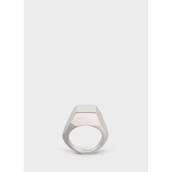 Men Celine Heritage Pentagon Ring - Silver