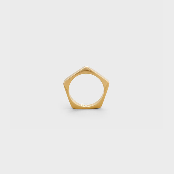 Women Simple Shapes Thin Pentagon Ring - Gold