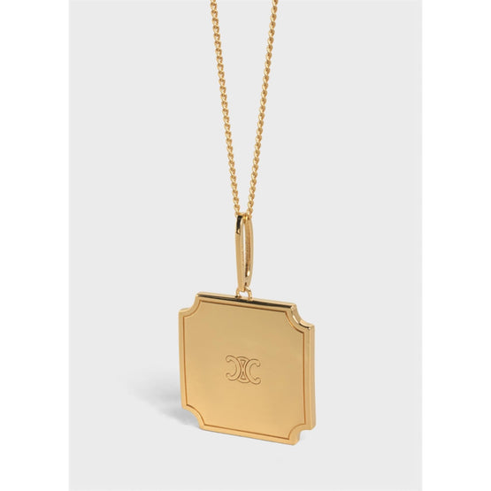 Women Celine Separables Triomphe Plate Pendant - Gold