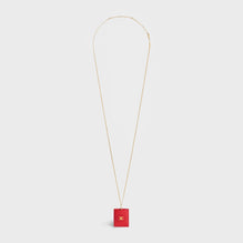 Sacred Hearts Leather Mirror Pendant - Gold/Red