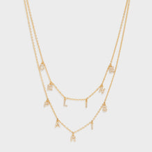 Women Celine Paris Double Necklace - Gold