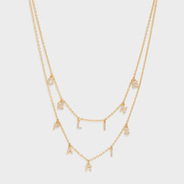 Women Celine Paris Double Necklace - Gold