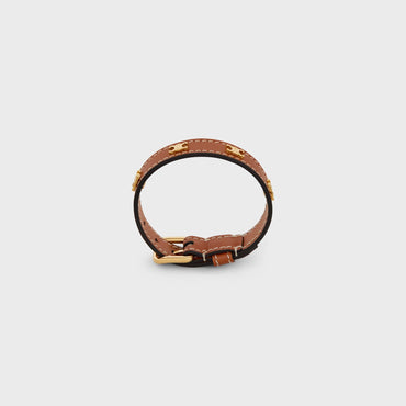 Les Cuirs Celine Multi Leather Bracelet Brass & Calfskin - Gold / Tan